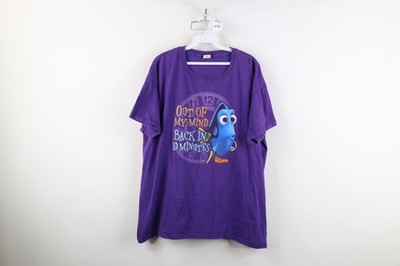 Vintage Disney Pixar Finding Nemo Womens 2XL Faded Dory Fish T-Shirt Purple