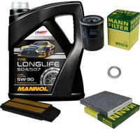 Mann Inspektionspaket 5L Mannol Longlife 504/507 5W-30 FüR Honda Accord VII 2.0