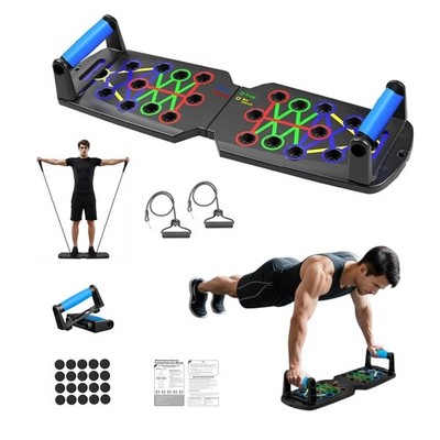 Push Up Board for Men - 15-in-1 Foldable Pushup Board with Push Up Bar, Handl...