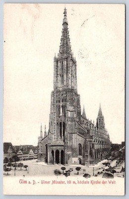 Basel Antique Germany Postcard ULM Ulmer Munster Cathedral 1908