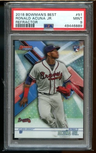 2018 Bowman's Best Refractor Ronald Acuna Jr. ROOKIE #51 PSA 9 BRAVES