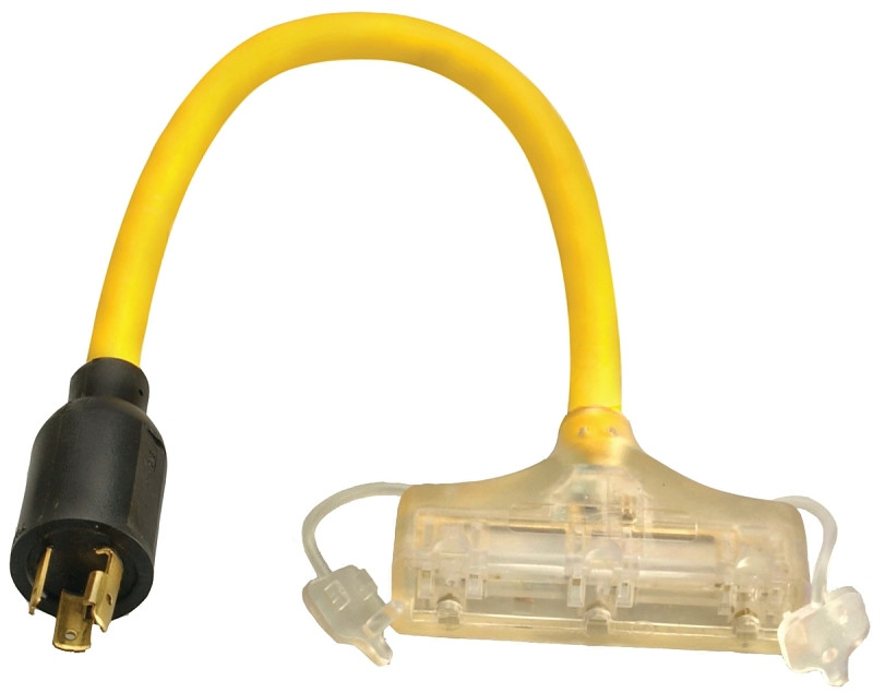 Coleman Cable 90848802 Generator Power Cord Adapter, 12/3 Splitter 3-way