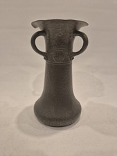 Arts Crafts Hammered Pewter Vase Fenton Bros Sheffield 3 Handle LibertyStyle UK