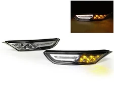 Amber/White LED Clear Front Bumper Side Marker Fit For 09-15 Nissan GTR GT-R R35