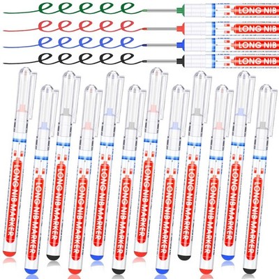 12 Pcs Long Nib Marker Long Head Deep Hole Marker Pen for Crafters 20mm Drill...