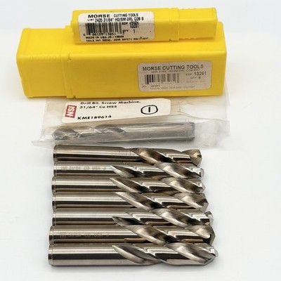 Morse 13261 31/64 in M42 Cobalt Screw Machine Drill 135 Deg USA NOS Lot of 8