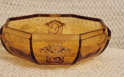 Versace Medusa Rosenthal candy dish . Amber color 5x5x2.