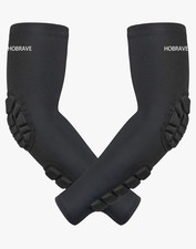 Hobrave Padded Arm Sleeves 2 Pack Crashproof Elbow Forearm Pads X-Large Black
