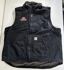 Carhartt Loose Fit Sherpa Lined Vest Mens XL Black OV4277-M Canvas Embroidered
