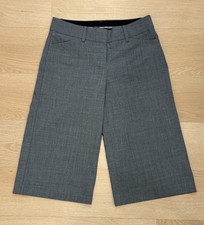 Express Vintage Editor Pants Cropped Size 6 Gray Trouser Y2K Stretch 18" Inseam