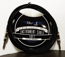 Blucoil Audio ~ 10ft Instrument Cable ~ 1/4" Straight Connectors