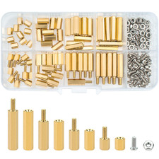 M2.5 Male Female Hex Brass Spacer Standoff Screw Nut Assortment Kit 180Pcs 