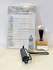 Tim Holtz Stampers Anonymous Grid-Blocks Clear Acrylic Stamping Blocks Bonus