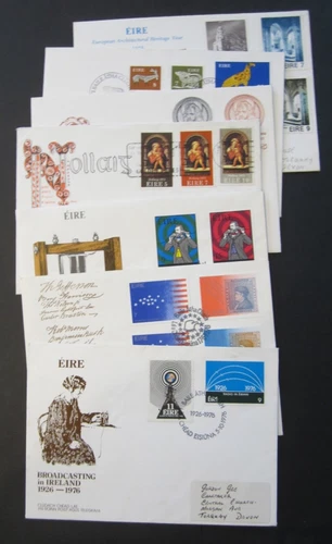 Eire - Ireland, 7 First day covers, 1975 - 76.  Definitives, Telephone,