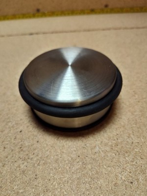 Heavy Duty Floor Door Stop, Stainless Steel Door Stop w/Anti-Skid Rubber, Silver