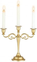 KerzenstäNder 3-Armig Gold Metall Vintage Kerzenleuchter Tischdeko Hochzeit