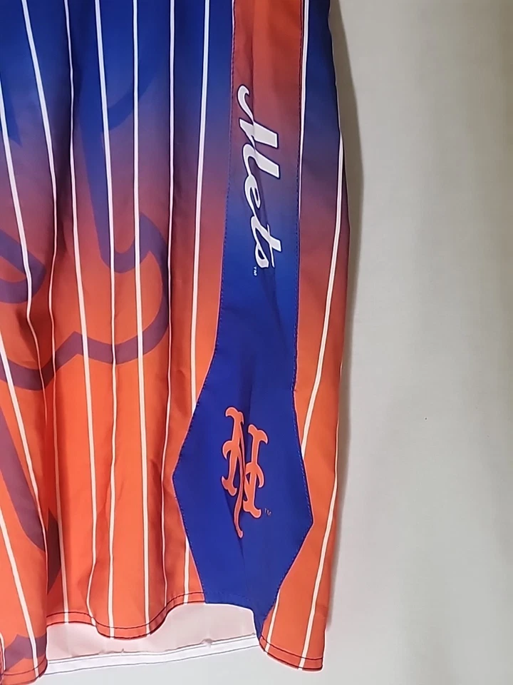 Shorts de tabuleiro New York Mets listra azul/laranja tamanho 38 MLB genuíno masculino grande - Imagem 2 de 4