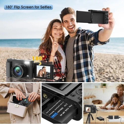 Digital Camera,Oiadek 4K 48MP Autofocus Vlogging Camera + 32GB Memory-Brand New - Picture 2 of 8