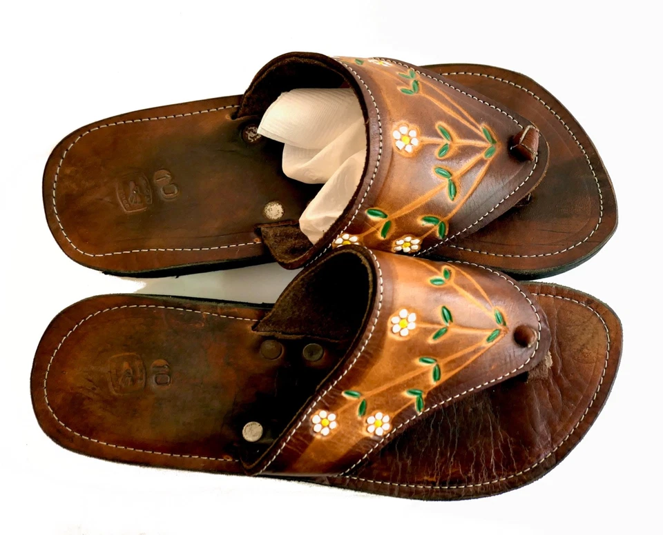 复古工具皮革墨西哥人字拖凉鞋 10 — 第 3/4 张图片