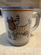 Vintage Louisville Stoneware Whimsical Milk Cow Farmers Coffee Mug Cup