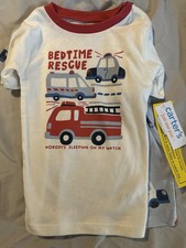 Carter's Boys 5T 2 Piece Snug Fit Cotton Pajama Set Rescue Vehicles Tops Only