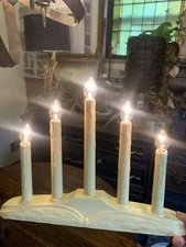 Vintage Christmas 5 Light Window  Candolier Plug In Plastic Drip Tested/Works!