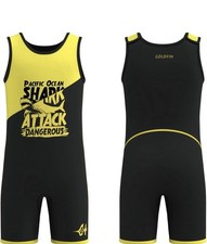 GoldFin Kids Shorty Wetsuit Short Sleeve SZ 12 Black/ Yellow
