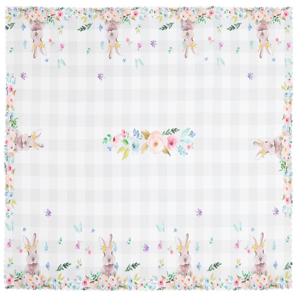 Easter Table Runner Polyester Bunny Flower Table Decor Multi Color for ...