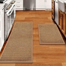Eqivei Kitchen Rugs and Mats Non Skid Washable Set of 2 PCS, Absorbent Runner