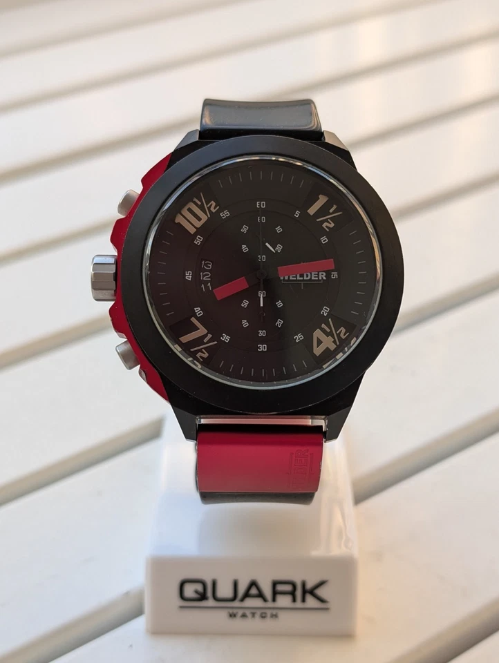 Reloj deportivo para hombre Welder K-33 9301 cronógrafo negro chapado en acero Foto 4 de 4