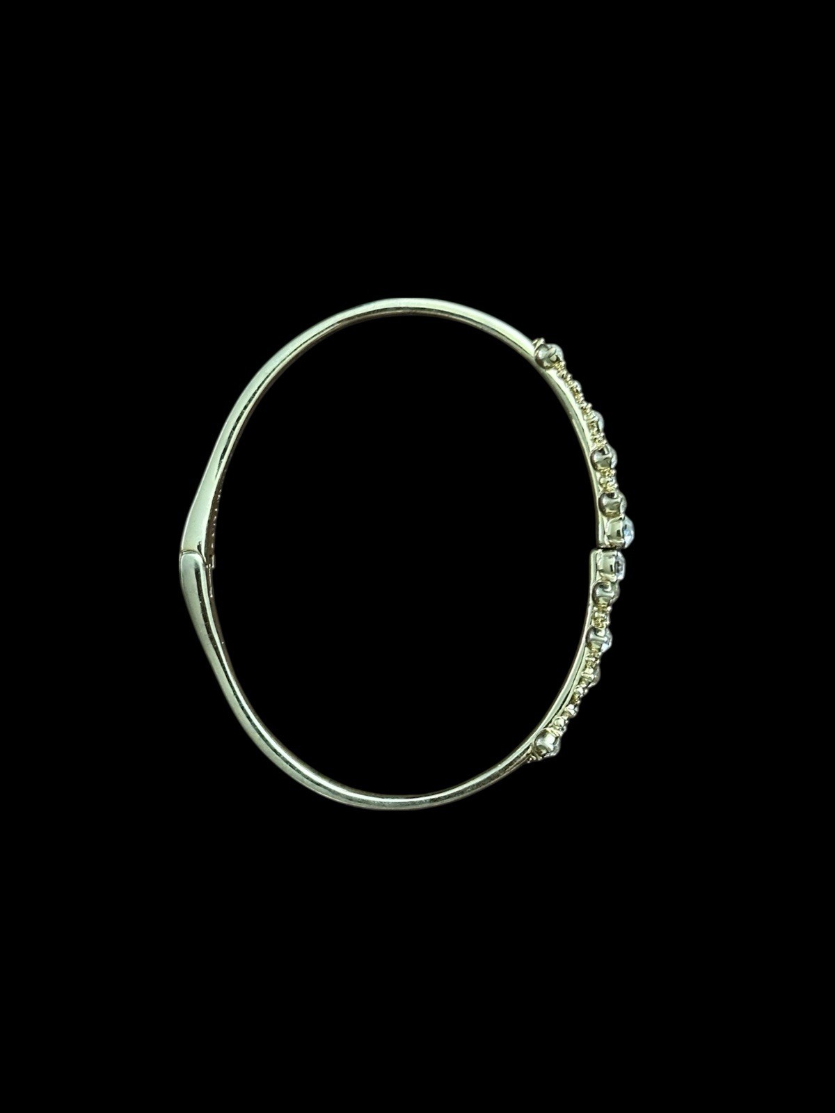 Givenchy Silver Multi Crystal Rhinestone Hinge Go… - image 2