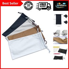 4Pcs Microfiber Sunglasses Glasses Storage Pouch with Drawstring Closure
