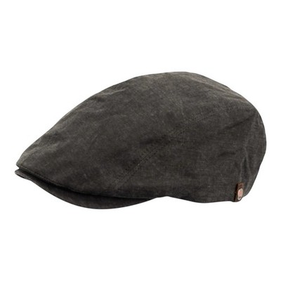 Schiebermütze FLATCAP schwarz Baumwolle 2-part cut-soft wash Sommer