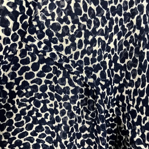 Agathe Velmont Chemisier Femme 50/52 Bleu/Blanc Imprimé Animal Voile Boutons - Imagen 5 de 8