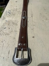 Nocona Western Rodeo Star Concho Men s Brown Leather Belt Sz 32