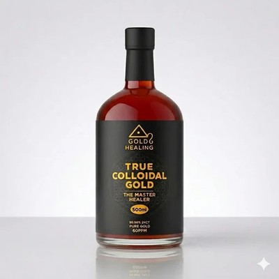 Gold Healing True COLLOIDAL Gold 500ml - 99.99% 24ct Pure Gold, Made in The UK