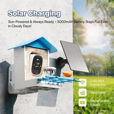 Bird Feeder with Camera,Outdoor Smart Bird Feeder Camera Solar Power