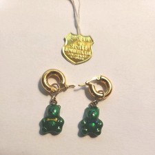 Enamel Bear Earrings. Hoops mked 750 Bears Mked 18K Total wt 3.8 see description