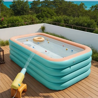 Aufblasbares Kinder Schwimmbad Garten Pool Rechteckig Sommer Wasserspaß