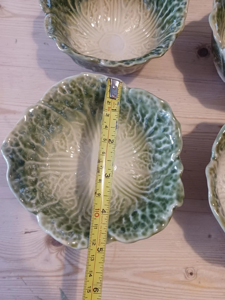 6 x cabbage leaf ware bowls new lustre effect joyette bordallo pinheiro style - Image 2 of 4