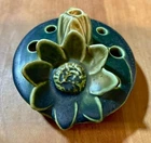 MINT Antique Weller Pottery Lotus Bloom Flower Frog 1920's Weller Ware Green