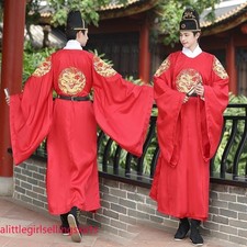 Ancient Hanfu Men Chinese Traditional Dragon Robe Wedding Clothes Ming Dynasty