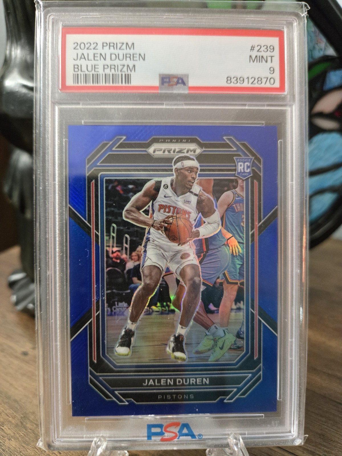 2022-23 Panini Prizm - Jalen Duren #239 Blue Prizm /199 (RC) psa 9