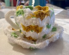 Crochet Teacup and Plate Hand Made