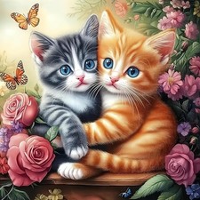 Diamond Art Kits for Adults,Adorable Cats Diamond Paintings Kits for Beginners,5