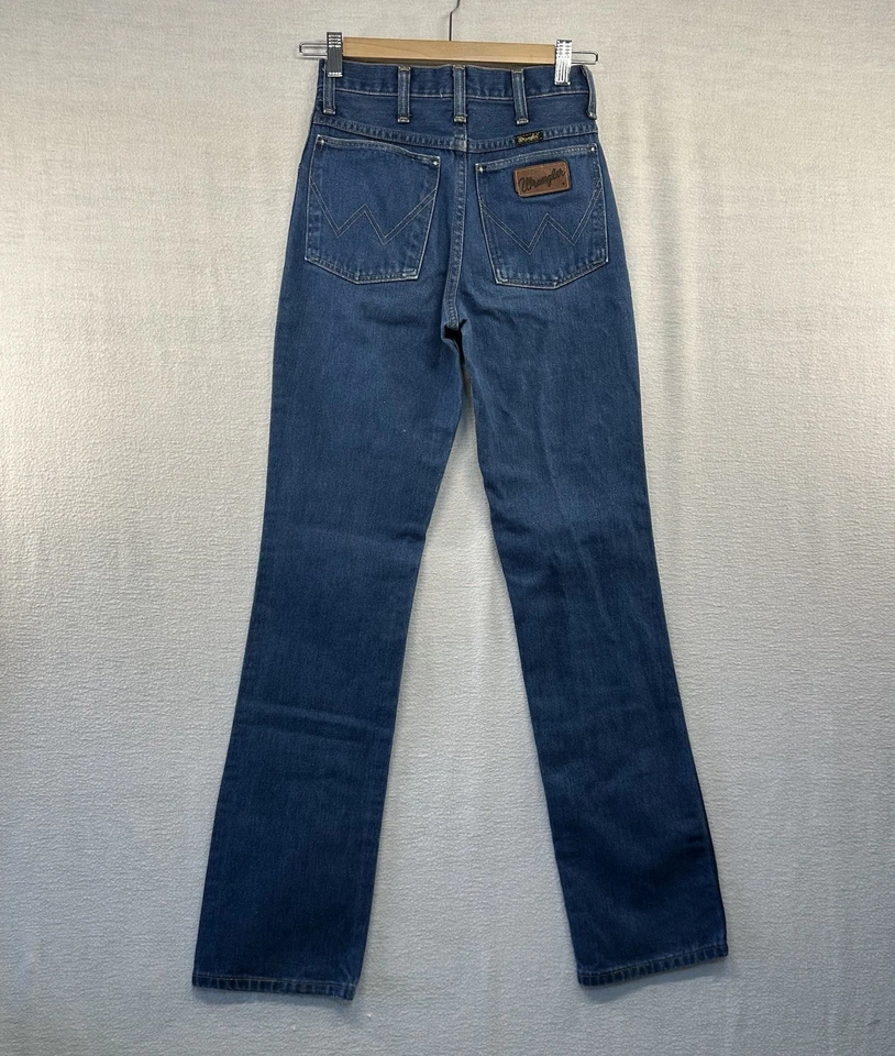 Jeans Wrangler de Colección Años 70 Para Hombres 27x34 RARO 410SNVR Calce Ajustado Western EE. UU. Vaquero Usado en Excelente Condición Foto 4 de 4
