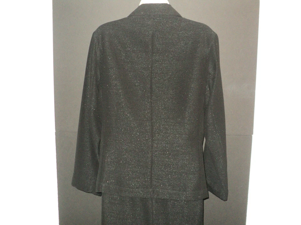 Chico's 私人版裙套装带夹克黑色 1 码小号微妙闪光 — 第 2/4 张图片