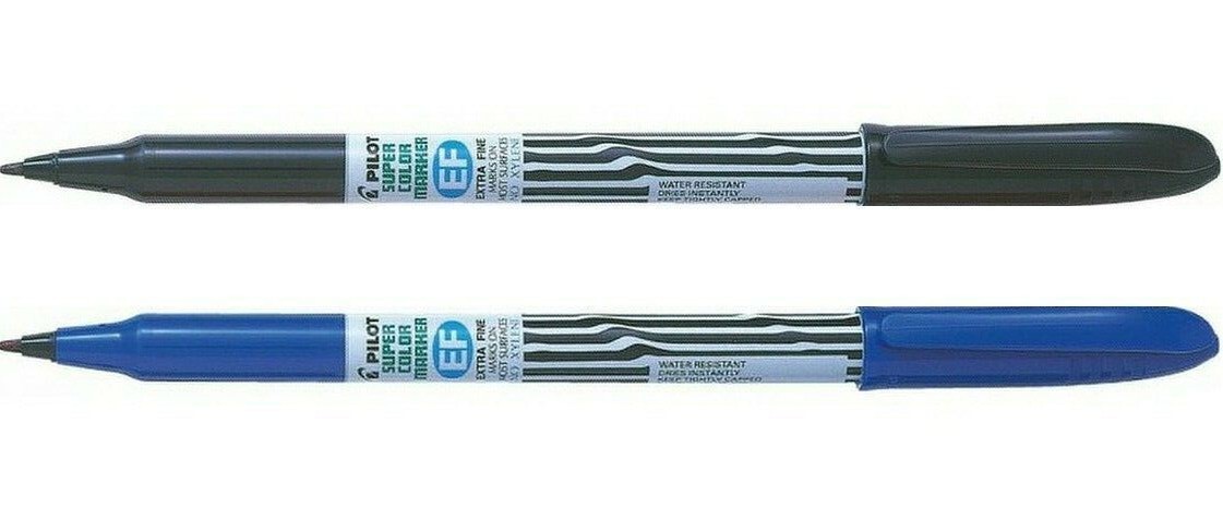 Pilot Super Color Marker Extra Fine SCAN-EF Black or Blue 12  Pens