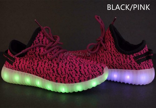 Kids Youth LED Light Up Sneakers Luminous Shoes Boys Girls USB Charger Lace Up - Picture 19 of 20