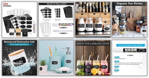Chalkboard Labels With Pen 250 Premium Reusable Stickers Pantry For Storage Jars - Picture 22 of 24